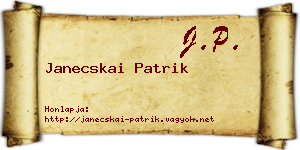 Janecskai Patrik névjegykártya